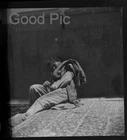 #NN2 - v B&W Vintage Photo Negative- Military- WW11 WW2- Sleeping Man - 1943