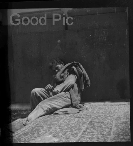 #NN2 - v B&W Vintage Photo Negative- Military- WW11 WW2- Sleeping Man - 1943