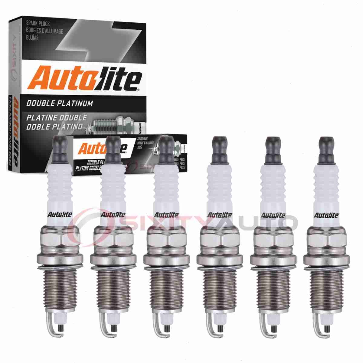 6 pc Autolite Double Platinum Spark Plugs for 1993-1997 Eagle Vision 3.5L V6 ud