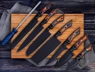 CUSTOM HANDMADE 8PCS DAMASCUS STEEL KITCHEN CHEF KNIFE SET WITH ROLL BAG