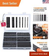Heat Shrink Tubing Kit 180pcs 3:1 Ratio Glue-Lined Wire Wrap Black Certified