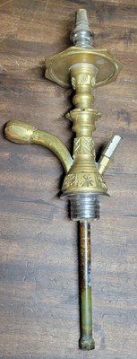 Antique Arabic hookah pipe brass Middle Eastern 16
