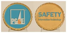 PG&E Safety Information Technology Challenge Coin - Golden Edge Design _13