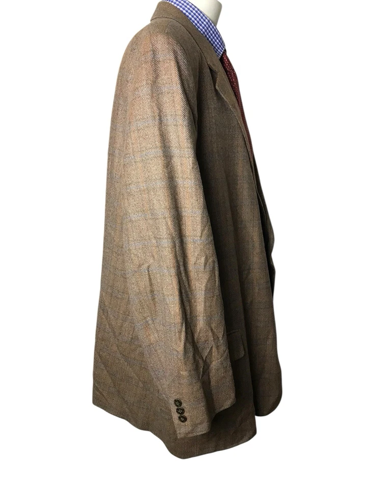 Petrocelli sportcoat jacket brown check 2 Button Wool men’s 58L - Image 4 of 4