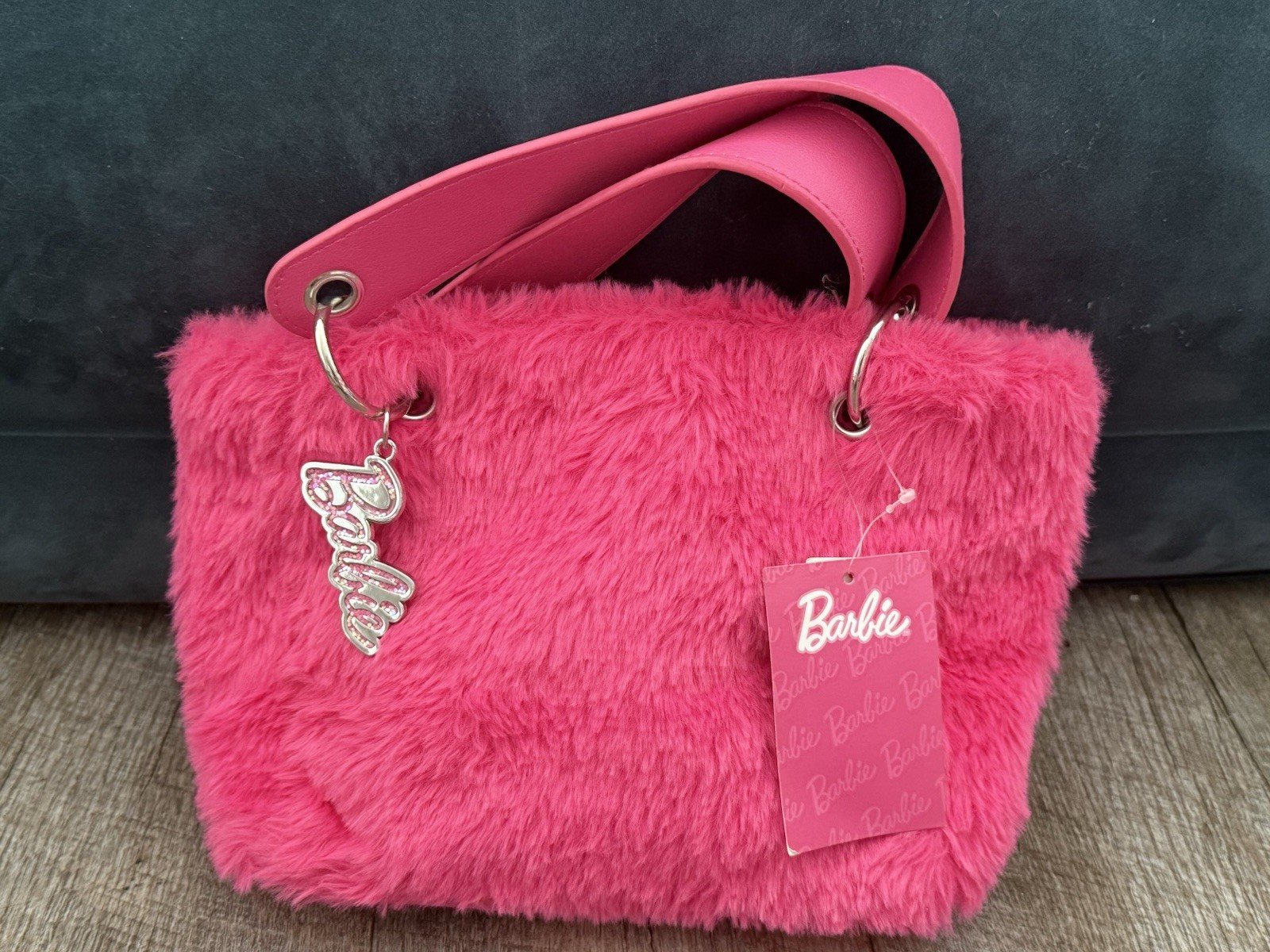 NEW WITH TAGS Barbie Purse Claire&rsquo;s Hot Pink Faux Fur Hand