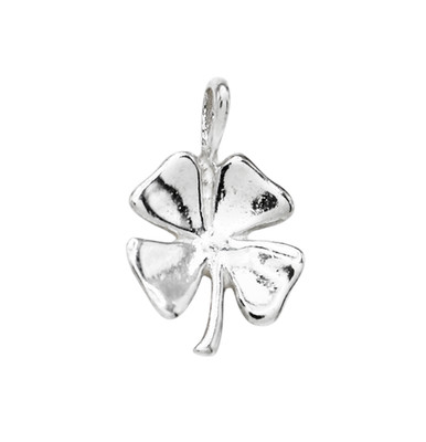 Sterling Silver Lucky Four Leaf Clover Charm Minimalist Pendant DIY