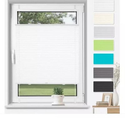 Thermo Plissee ohne Bohren UV Schutz 100% Verdunkelung Fenster Tür Faltstore