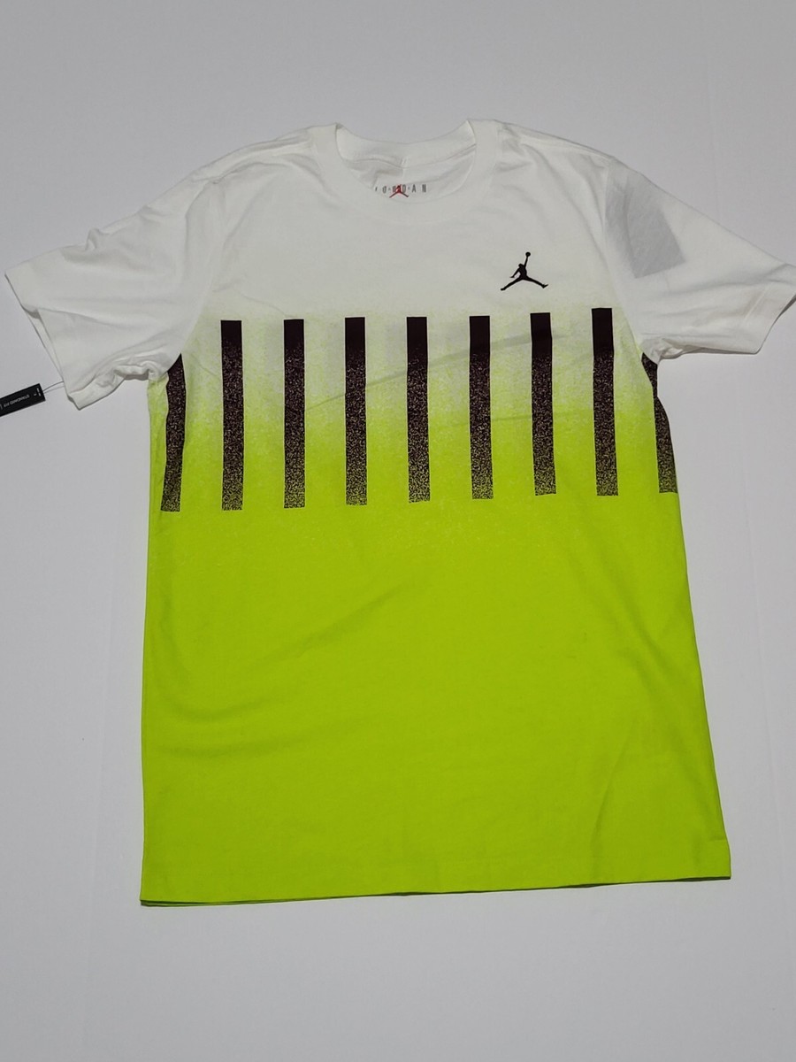 A1) Nike Air Jordan Size Small Lime Green White T-Shirt Short