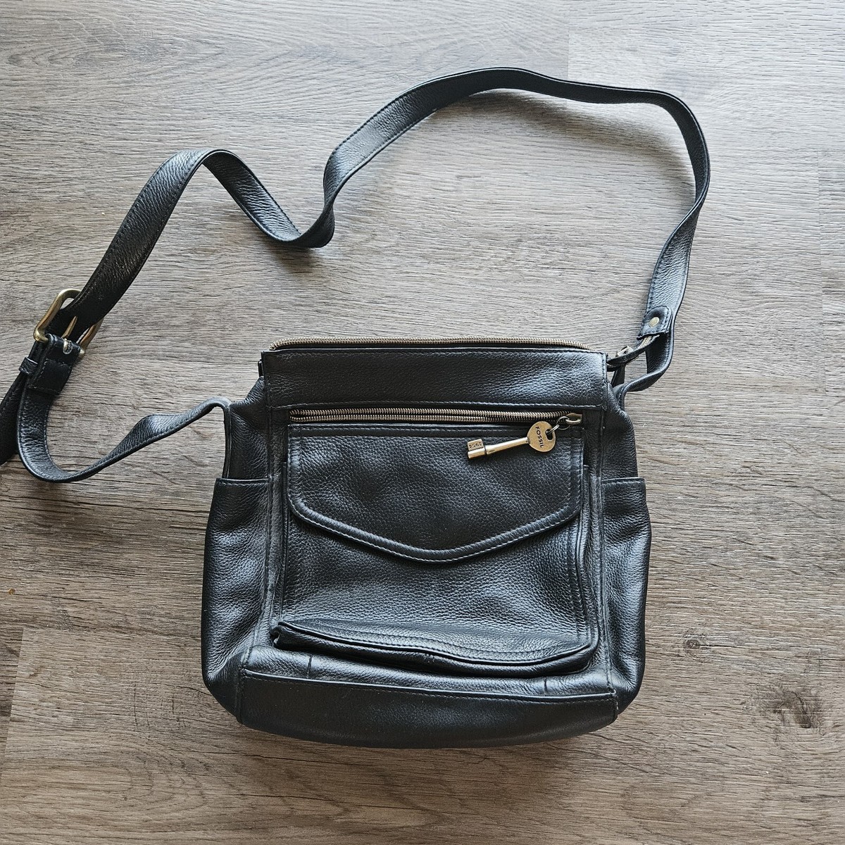 Vintage Fossil 1954 Classic 75082 Black Genuine Leather Adjustable