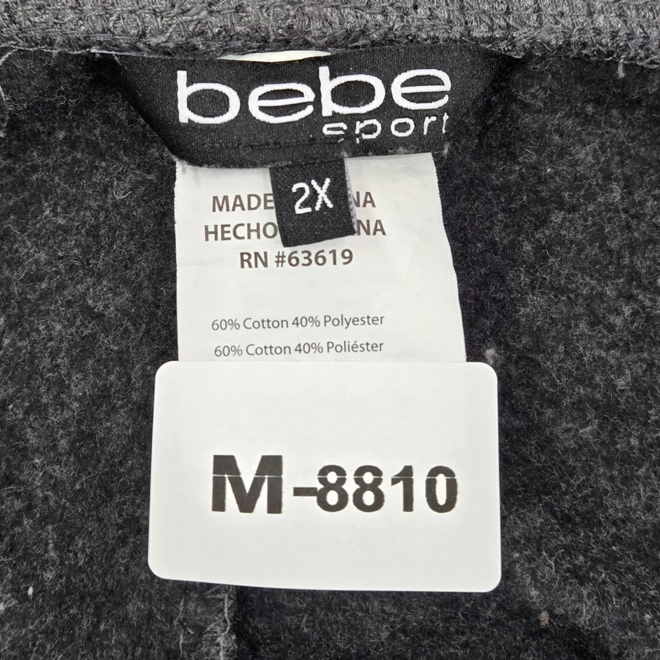 Pantalones Bebe Sport Mujer Ropa Activa 2X Gris Jogger Lentejuelas Logo 28" Entrepierna Foto 2 de 4