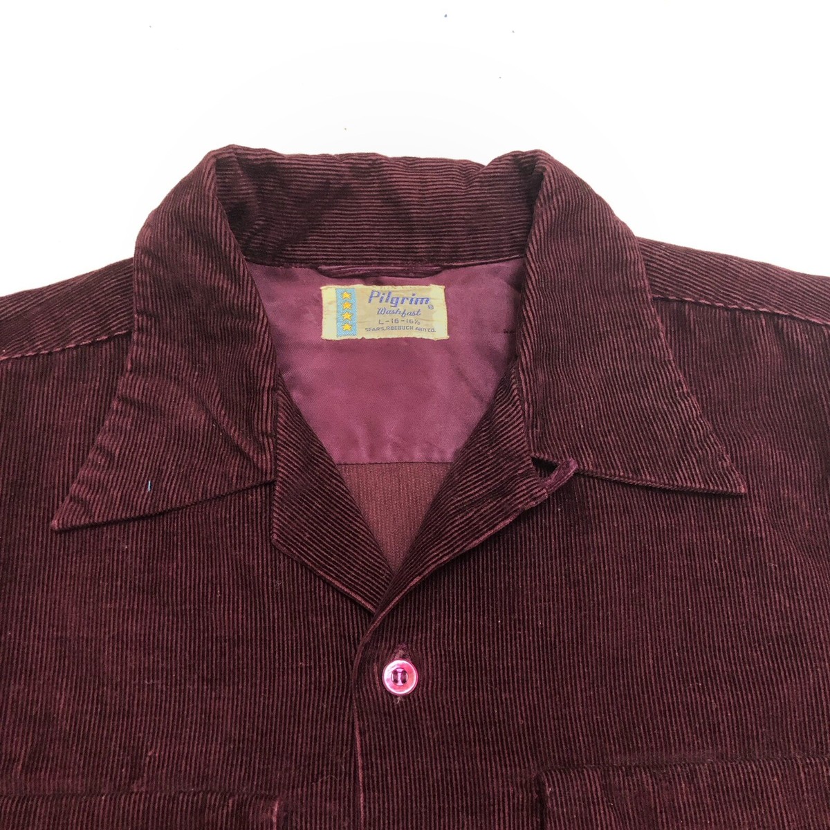 50s Vintage Pilgrim Corduroy Loop Collar Shirt Wine Red | eBay 50s Vintage Pilgrim Corduroy Loop Collar Shirt Wine Red | eBay