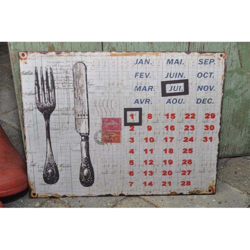 Artefina Calendar Permanent Hanging Calendar Metal Vintage Cutlery eBay