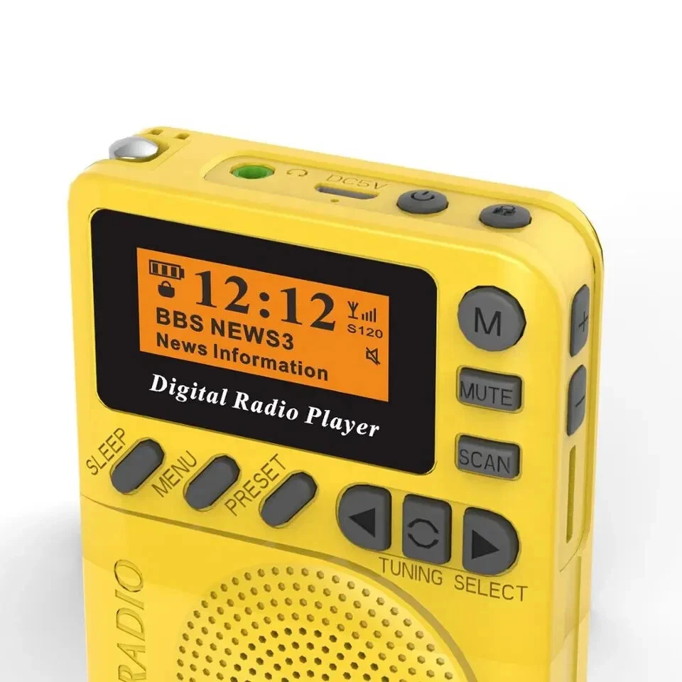 Class Portable Pocket DAB Radio MP3 SD Card Slim LCD Screen P9 – Yellow - Image 4 of 4