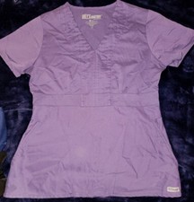 Greys Anatomy Womens Medical Scrub Top Embroidered Amethyst Xsmall 41285