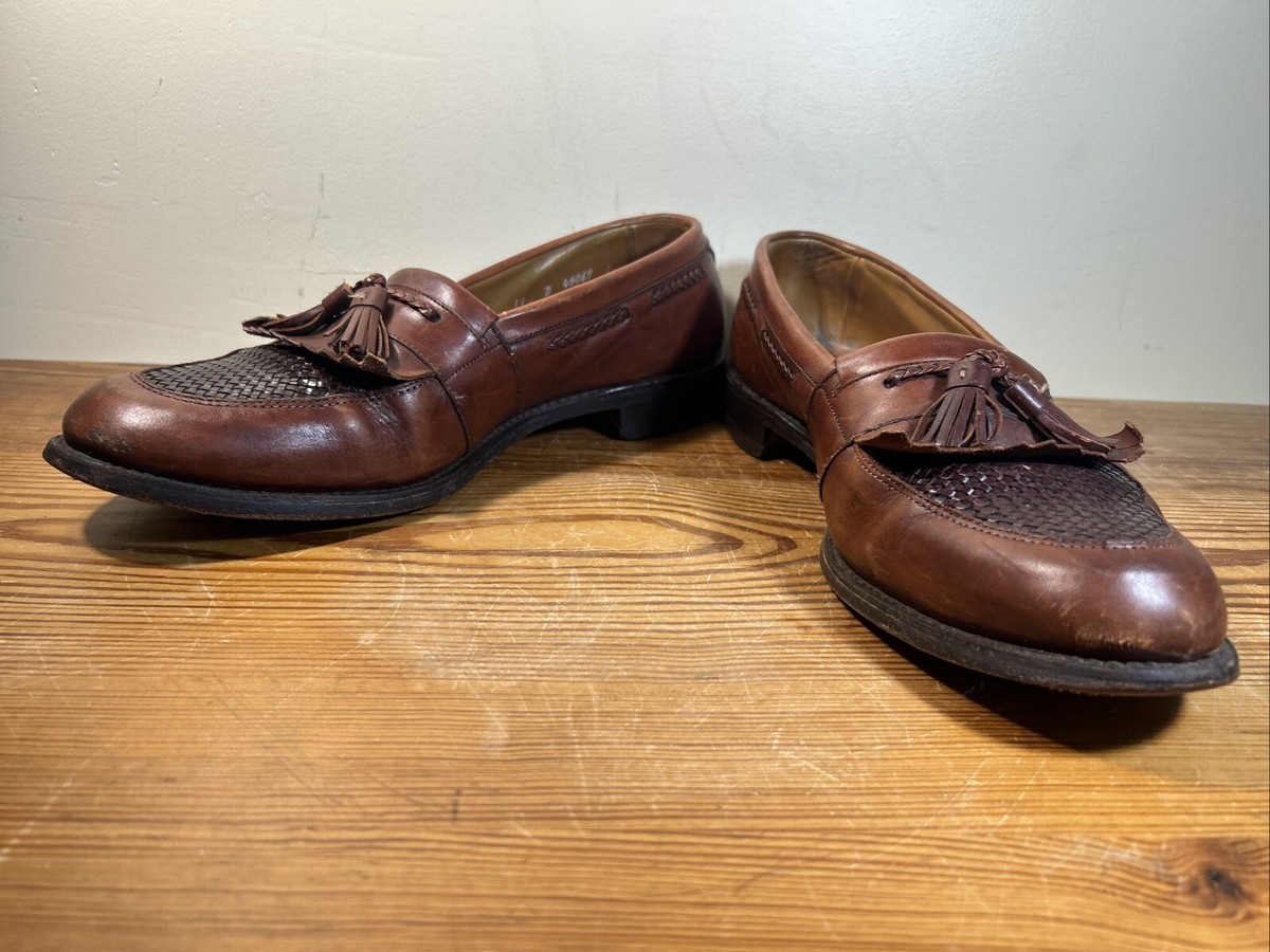 Allen Edmonds Cody Loafer 1849 Men\'s 11D Brown Leather Tassel Kiltie Dress Shoes ALLEN EDMONDS Cody 1849 Woven Brown Leather Kiltie Tassel  main image 2