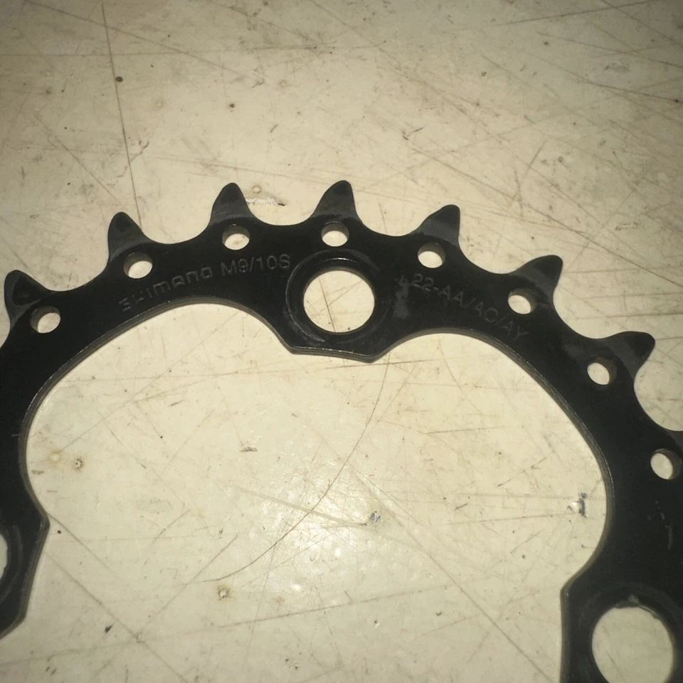 Plato de acero Shimano 22 dientes 9/10 velocidades 4 x 64 BCD negro CR38 SLX M670 Foto 4 de 4