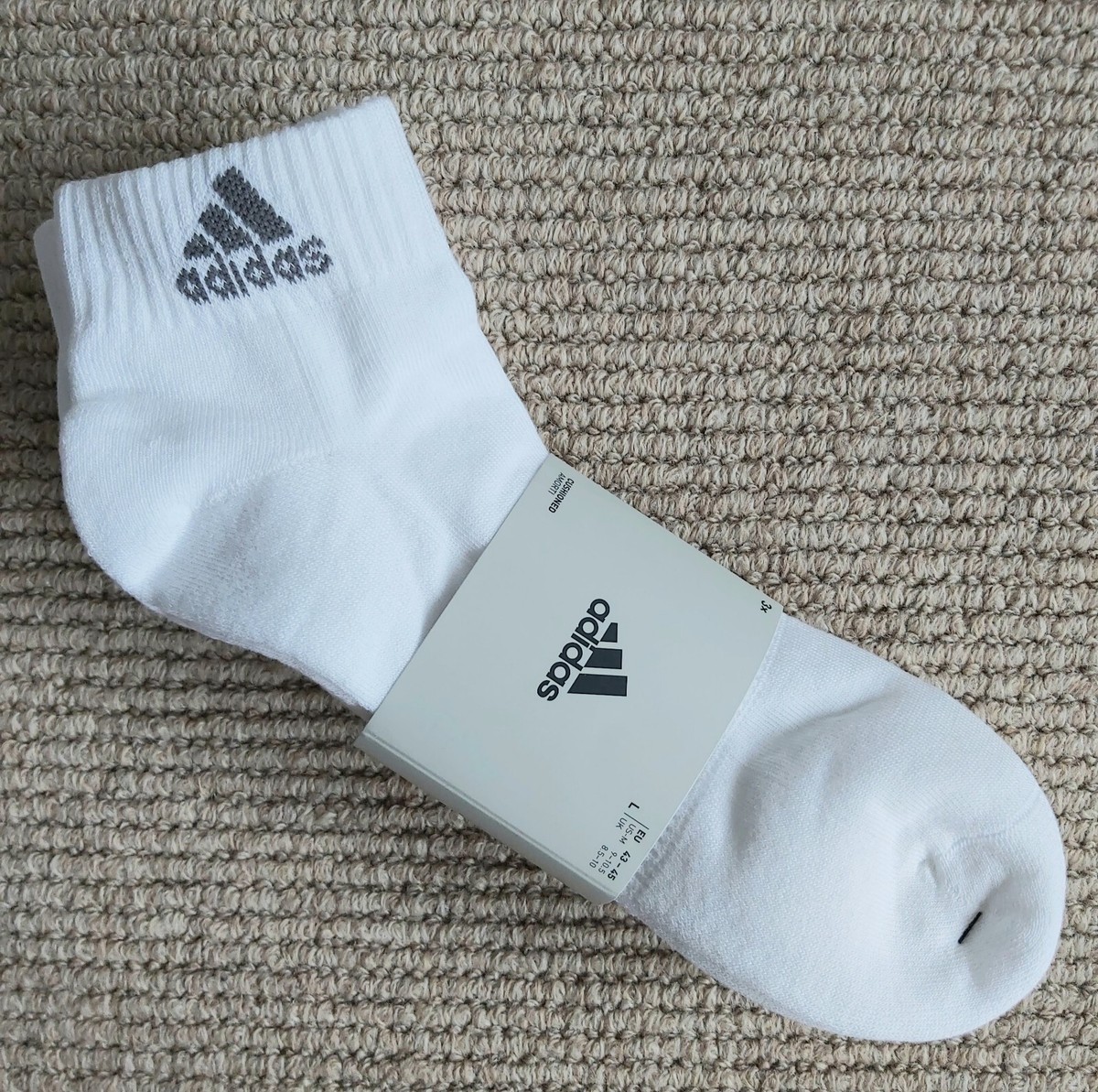 ADIDAS Cushioned SPW Short Ankle Logo SOCKS White 62% Cotton IA3946 adi6
