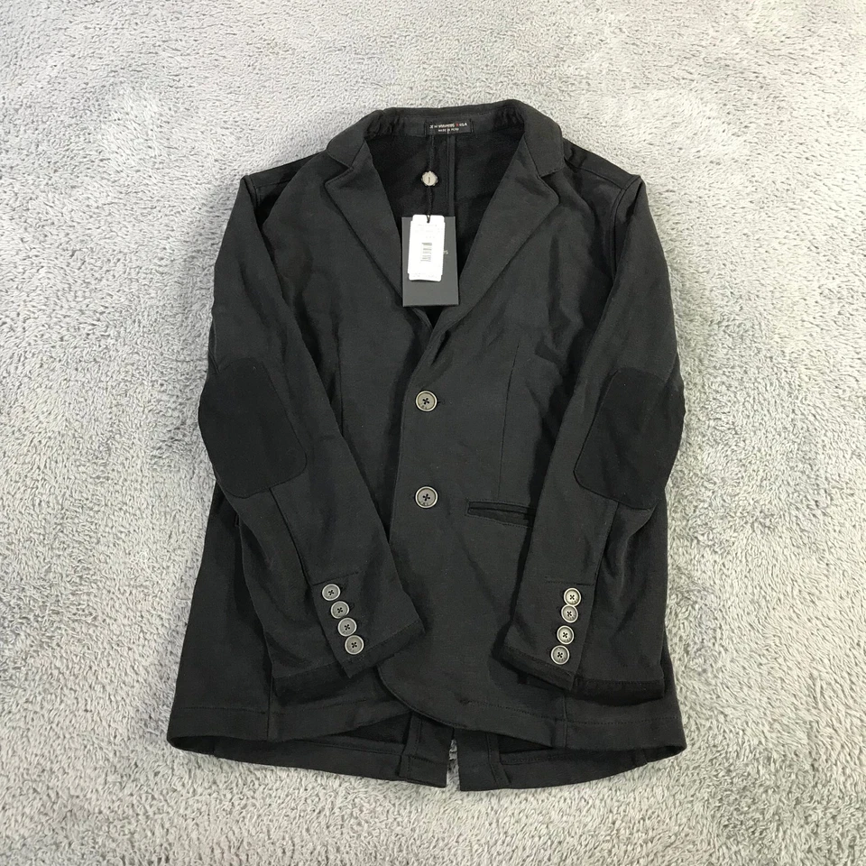 Blazer John Varvatos Niños 12 Tejido Negro Deportivo Abrigo Chaqueta Codo Parche Informal Foto 3 de 4