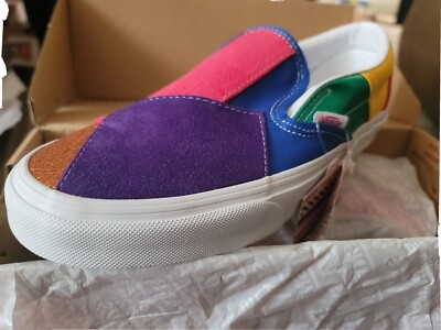 Vans Slip-On Pride Patchwork Rainbow Skate Sneakers Shoes