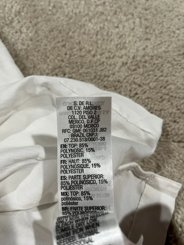 Quiksilver Shirt Mens Medium White Waterman Button Palms Outdoor Fishing Comfort - Image 4 of 4