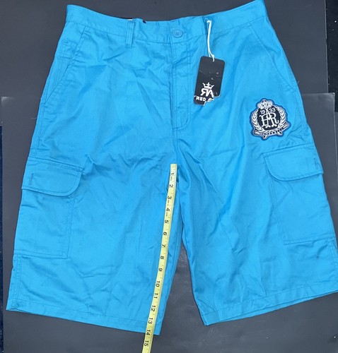 Red Ape Cargo Pleated Teal Shorts Men’s XL Embroidered Logo 14” Inseam *NEW* - Picture 4 of 7