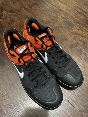 Nike Alpha Huarache Elite‎ 2 Orange/Black/White Baseball Cleats Sz 14 Baseball Cleats Size 14 Orange Nike alpha huarache elite 4  main image 4