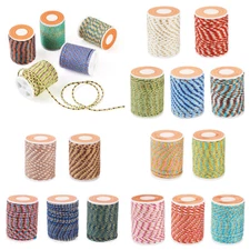 5Rolls 4-Ply Polycotton Cord  Handmade Macrame Cotton Rope String Knitting 1.5mm