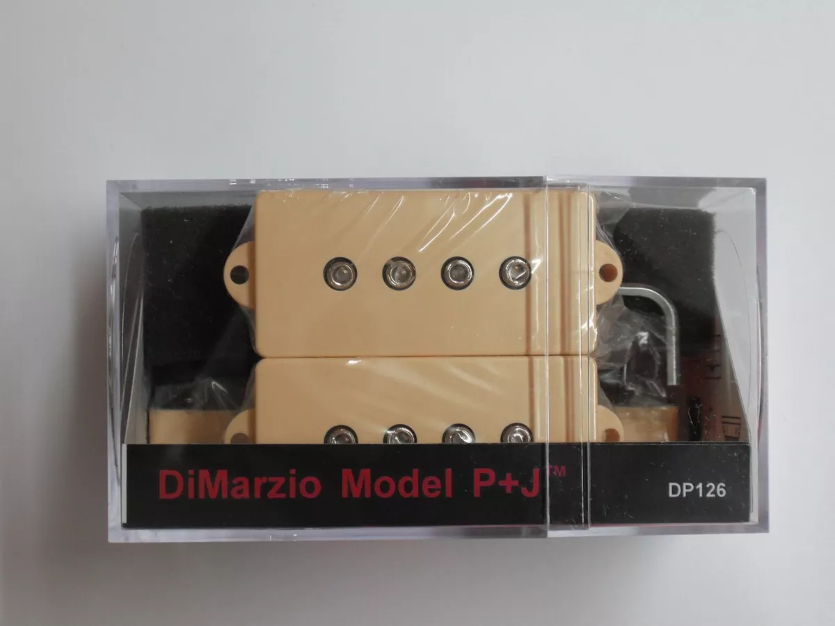 DiMarzio Model P J Bass Pick up Set Creme W Nickel Poles DP 126