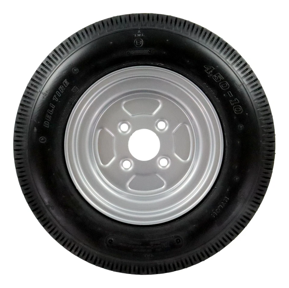 2x Anhängerrad Komplettrad Rad 4.50-10 400kg LK 4x100 Reifen für Stema DELI 2025 - Bild 3 von 4