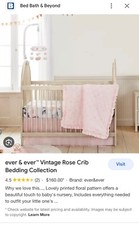 vintage rose crib 3 pc set