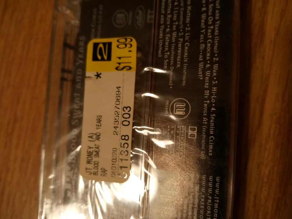 JT Money Blood Sweat And Years Cassette Tape SEALED 2001 Rap Hip Hop Florida  Foto 4 de 4