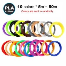 1.75mm PLA Printing Filaments Refill 5M 10 Colors for 3D Drawing Printer Pen