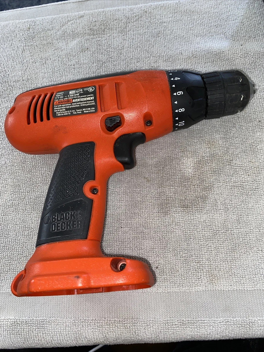 Black and Decker Fire Storm 12 Volt Drill FS1201 no battery