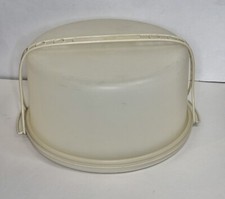 Vintage Tupperware Round Cake Carrier with Lid  Handle 1257-5 1256-4 1258-8