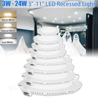 6W 9W 12W 15W 18W LED Recessed Ceiling Panel Down Lights Bulb Slim Lamp Fixture
