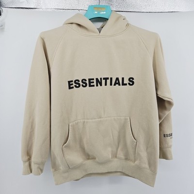 Size Large Fear of God Essentials Cream Logo Pullover Hoodie Sweatshirt