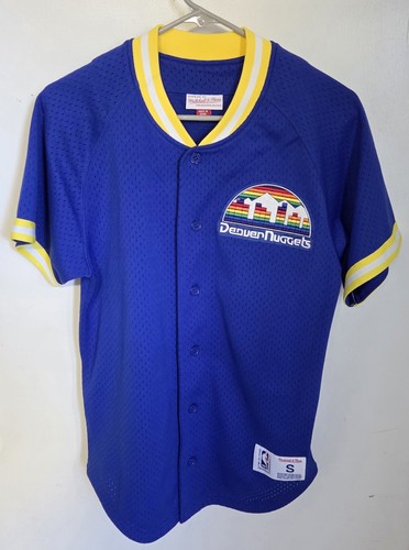 Authentic S-Small Mitchell & Ness Denver Nuggets Warm Up Throwback Jersey Shirt