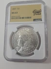 1897 $1 MORGAN SILVER DOLLAR NGC MS63 Shack Pack Label