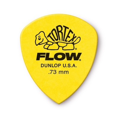 Jim Dunlop Tortex  Flow  Pick .73MM - 12 Pack .73mm, Yellow