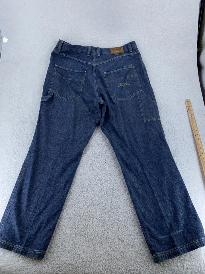 Rocawear Jeans ACTUAL 39x33 Blue Denim Carpenter Loose Fit Pants Hip Hop - Image 2 of 4