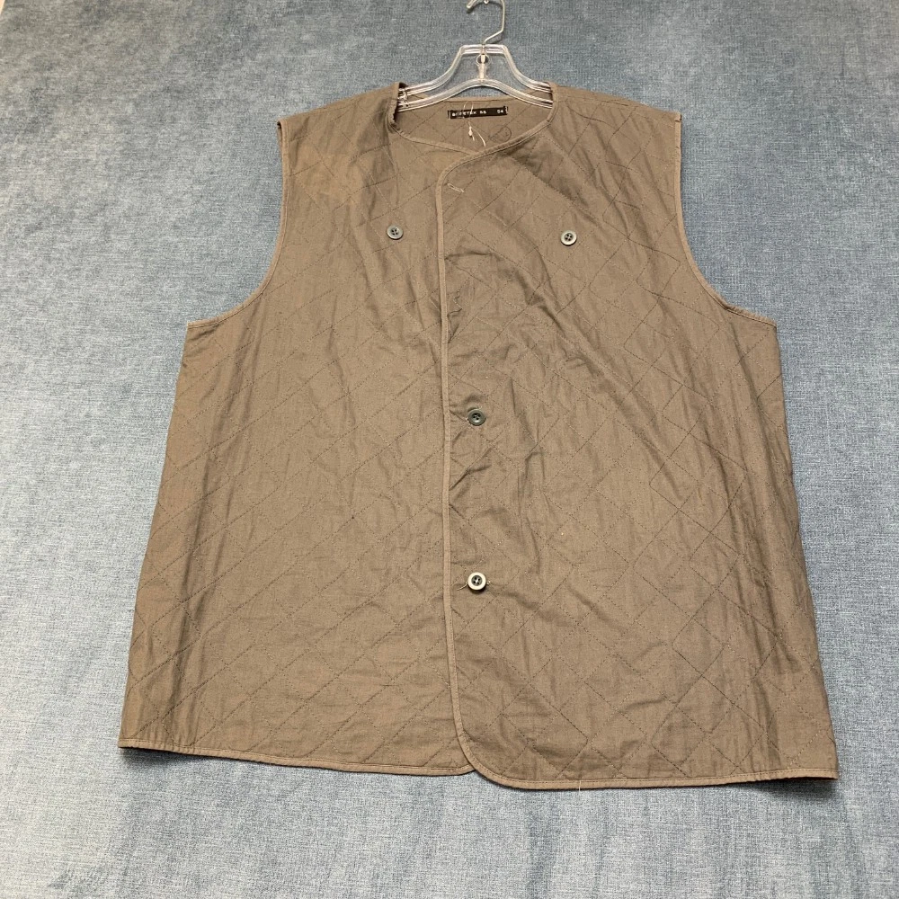 Begetex BB Quilted Vest Mens 54 Brown Formal Outdoor Wear Classic Button Front