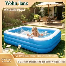 2,1 Meter Supergroßer Gartenpool Kinderpool Schwimmbecken Pool