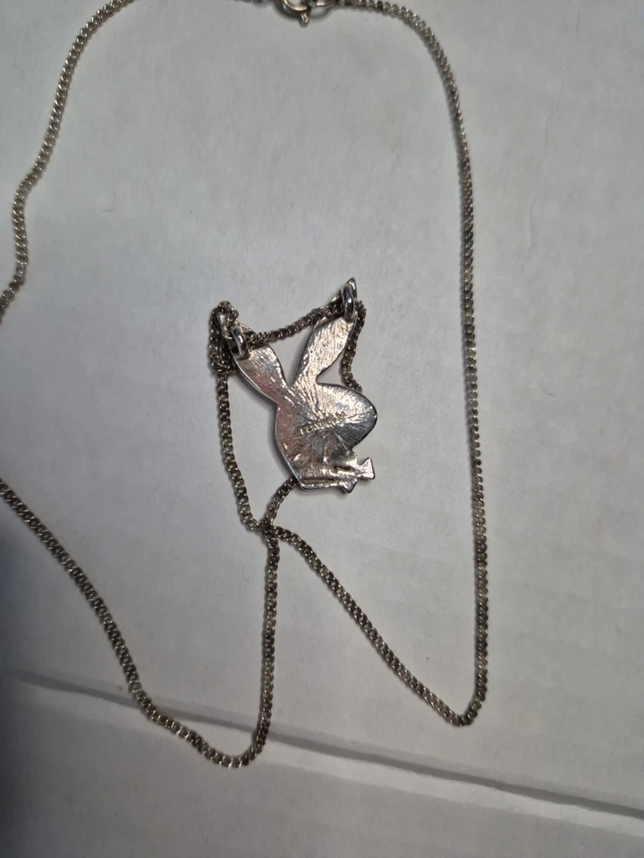 Y2k Official Playboy Bunny Head Charm Necklace , Rhinestone Eye - Image 3 of 4