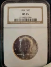 1964 Kennedy Silver Half Dollar 50 Cent Piece NGC MS64 Uncirculated
