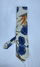 UNGARO Paris men  s Silk Abstract Tie W A Leaf Art Print M.in.italy EX.CON