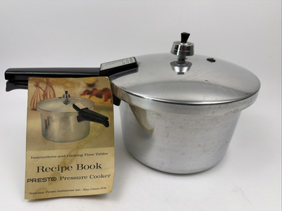 #ad Vintage 1961 Presto Pressure Cooker 4 Qt Model A403A complete w Recipe Book $44.76