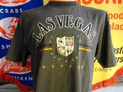VTG LAS VEGAS Belton Graphic t Shirt Men's XL Gambling 90s Mob CASINO CARDS DICE