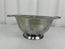 Chefmate Stainless Steel Colander Strainer Pineapples Silver Vintage 2 Handles
