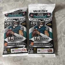 Lot of 2 2024 Panini Prizm NFL Football Factory 15 Card Value Fat Packs Sealed