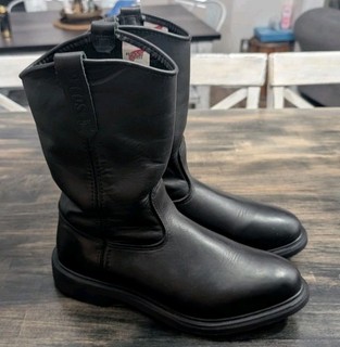 Men's Red Wing Pecos Leather Electrical Black Pull On Boots Style 1125 Size 9 E2